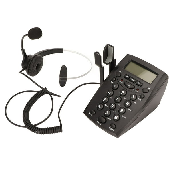 Auriculares con cable Teléfono con cancelación de ruido FSK DTMF  Identificador de llamadas Teléfono fijo con auriculares para centro de  llamadas Oficina