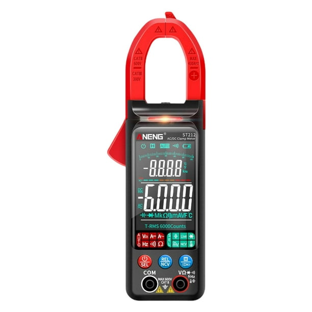 Pinzas amperimétricas de abrazadera ST201 multímetro multímetro de  abrazadera de condensador Digital rojo DYNWAVEMX Pinza amperimétrica  digital