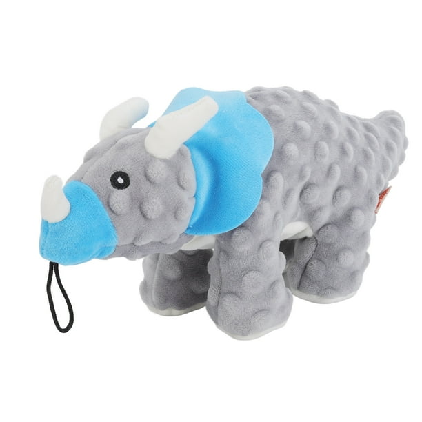 GoDog Juguete de Peluche Resistente Triceratops para Perro, Grande