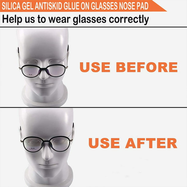 20 pares de almohadillas nasales de silicona para gafas, almohadillas  adhesivas para la nariz, almohadillas adhesivas para la nariz en forma de D  para anteojos