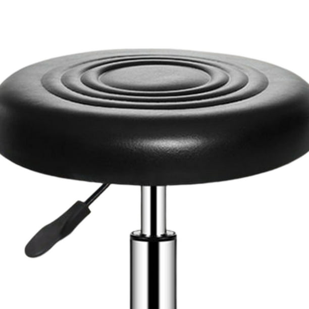 Taburete con ruedas y respaldo rocada para mesa de dibujo negro
