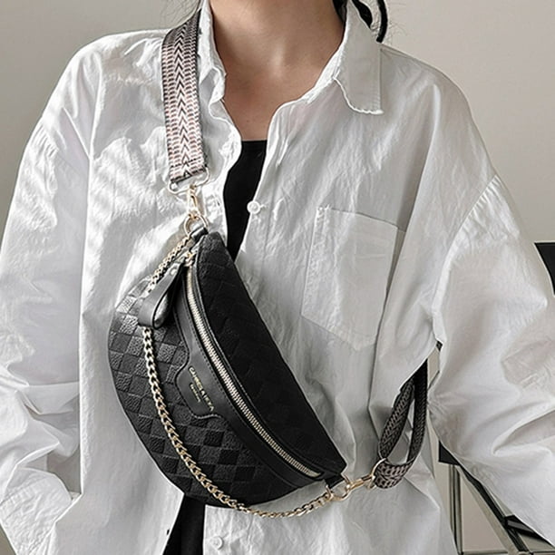 Bolsa De Pecho Rhombic Lattice Chest Bag Casual Chain Lady Crossbody Bag  para viajes (Beige) Ndcxsfigh Para Estrenar