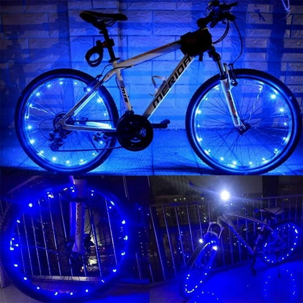  Luces LED para rueda de bicicleta (2 neumáticos, azul),  impermeables, luces de radios de bicicleta, decoración de ciclismo,  advertencia de seguridad para niños, niñas, hombres, mujeres, niños,  adultos, al aire libre