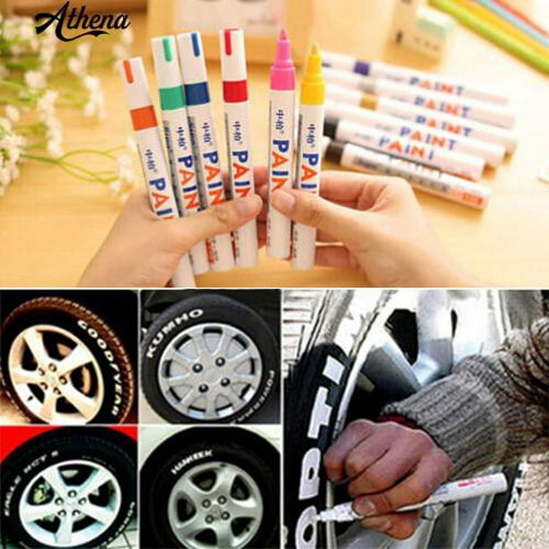 12 Colores Impermeable Para Neumáticos De Coche , Goma De Metal , Rotulador  De Pintura Permanente