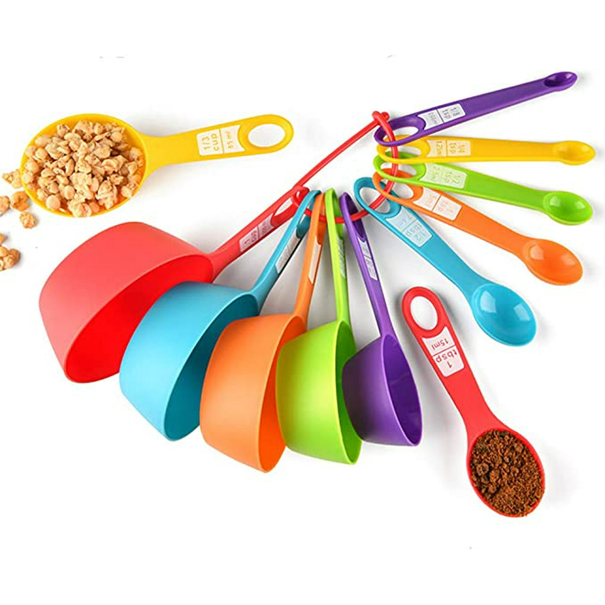  Vaso medidor, 1/5/10 x cucharillas de plástico para medir  cucharas de cocina, para el hogar o la cocina : Hogar y Cocina