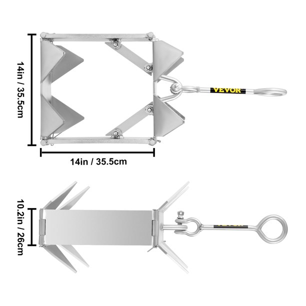 VEVOR Anclaje de caja VEVOR para barcos, ancla plegable y de