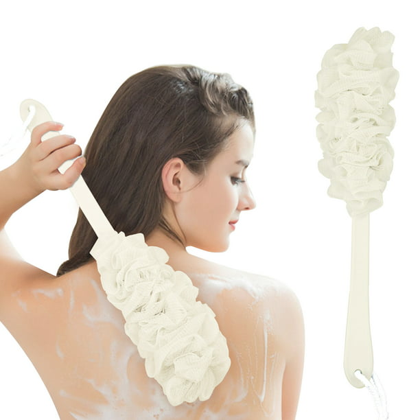 Esponja de ducha de 17 pulgadas de largo para esponja de ducha para ducha,  esponja de baño de malla de nailon (A)