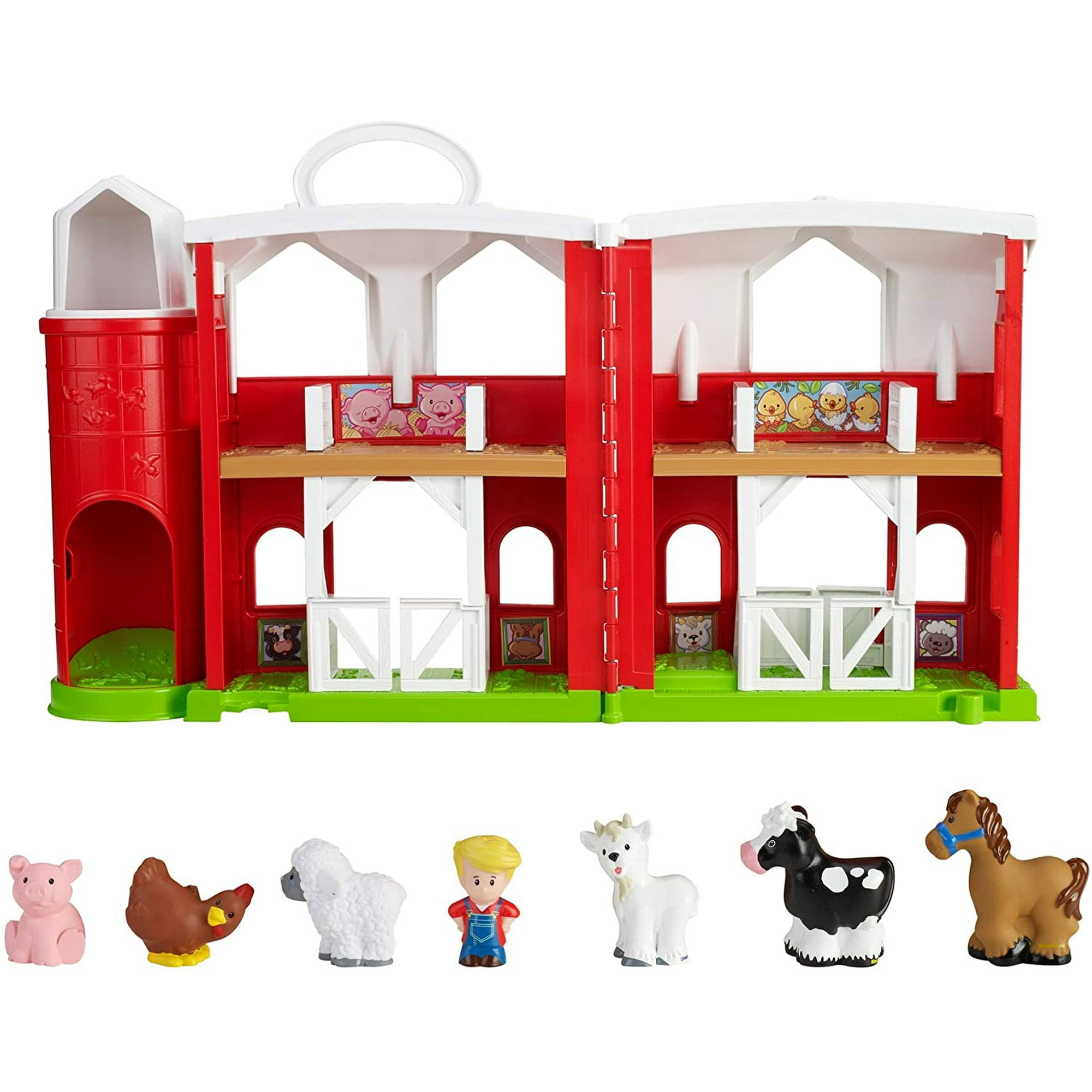 Lil-Gen - Juguetes de animales de granja con libro educativo de sonidos de  animales, 22 piezas, 12 figuras de animales pequeños, animales de granero