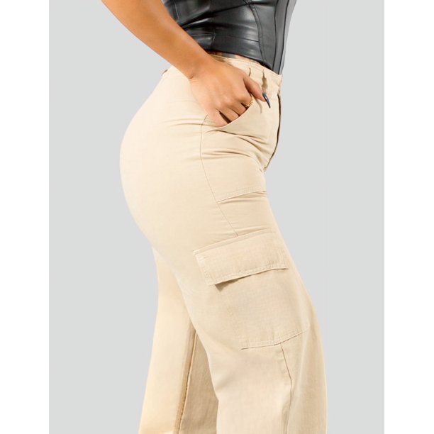 Pantalón Cargo Mujer Wide Legs Pantalones Anchos Mom Jeans