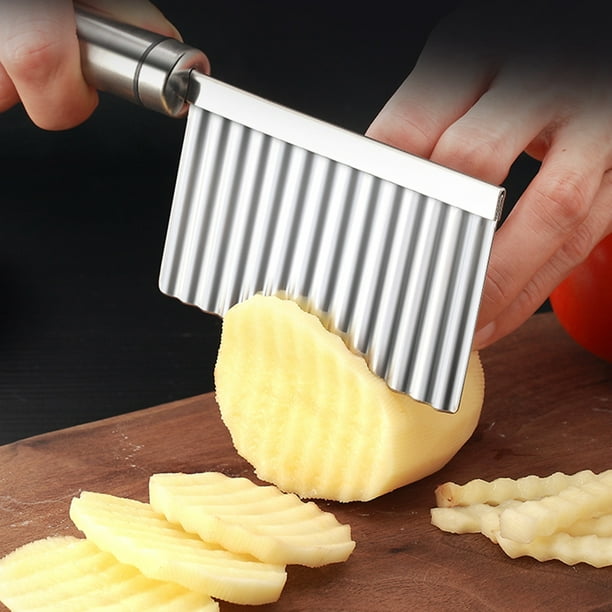 Cortador de patatas de acero inoxidable, herramienta para cortar patatas  fritas con mango para uso d Ticfox