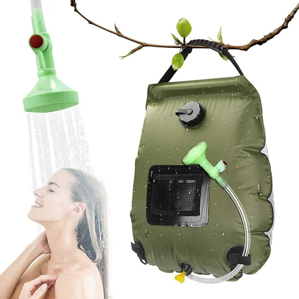 Bolsa de ducha para acampar con energía solar 20L Agua caliente portátil  con calefacción de viaje co Sincero Electrónica