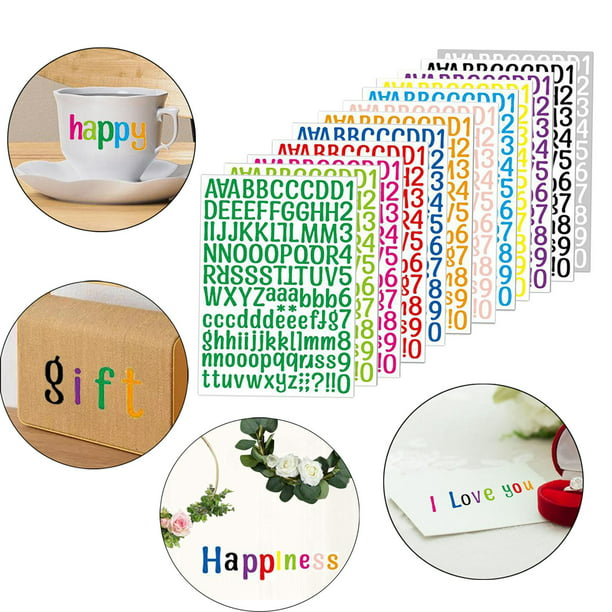 Pegatinas de números de letras 12 de números de letras de vinilo , etiquetas adhesivas, letreros Fanmusic Pegatinas de números de letras | Walmart en línea