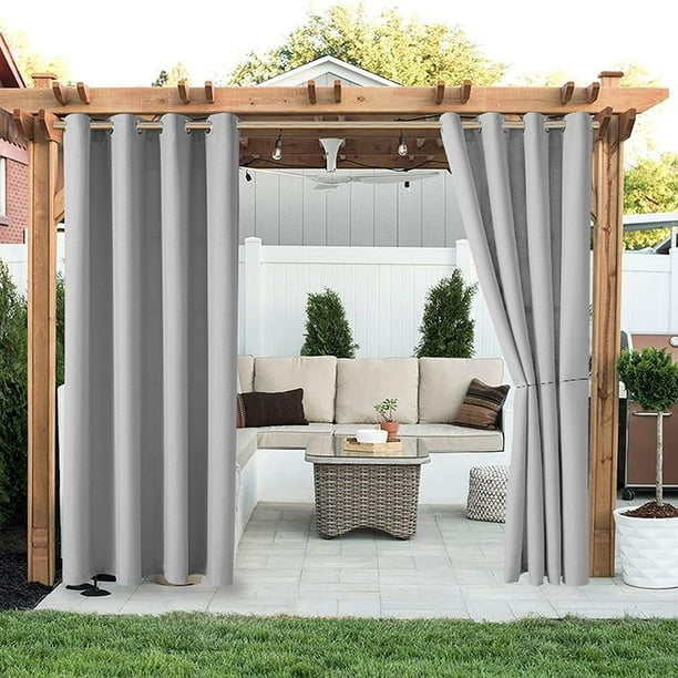 PureFit Cortinas exteriores para patio impermeable Resistente a la  intemperie UV y resistente a la decoloración cortinas de exterior para  kiosko – Yaxa Store