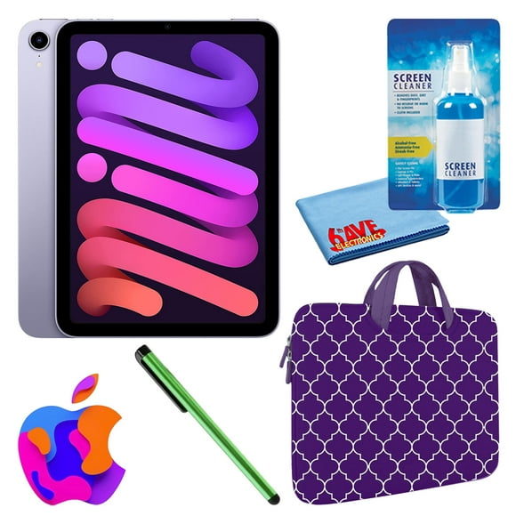 refurbished apple ipad mini 6 2021 256gb wifi purple mk7x3lla bundle with purple moroccan z apple mk7x3lla