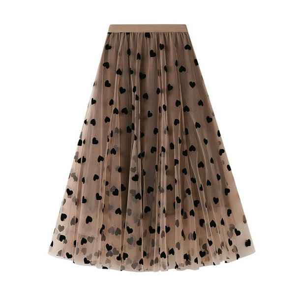 Falda de tul Vintage larga para mujer a moda, falda acampanada plisada de malla de cintura a Pompotops | Walmart en línea