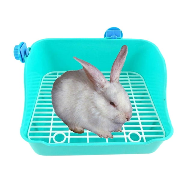 Caja de arena para conejos, orinal, bandeja para orinar, inodoro para  mascotas, caja de inodoro esqu Yuyangstore Inodoro para bandeja de arena  para conejos