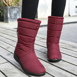 Botas de nieve de tela cálida con flecos de tubo alto de invierno para mujer Zapatos per Wmkox8yii en línea