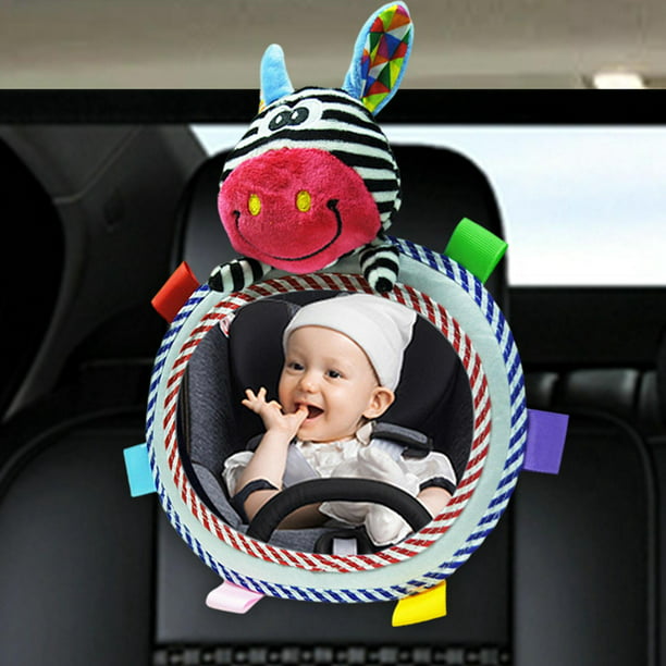 Espejo de asiento trasero de coche, espejo retrovisor, ajustable, espejo  infantil de , para Estilo cebra perfke Espejo del asiento trasero