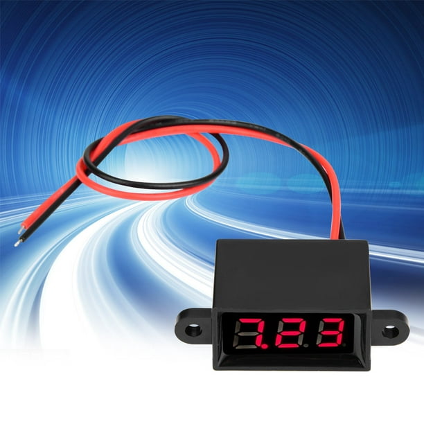 Voltímetro digital de 12 V CC para automóvil, pantalla LED, voltímetro de  energía, voltímetro de energía, medidor de voltios, impermeable, para