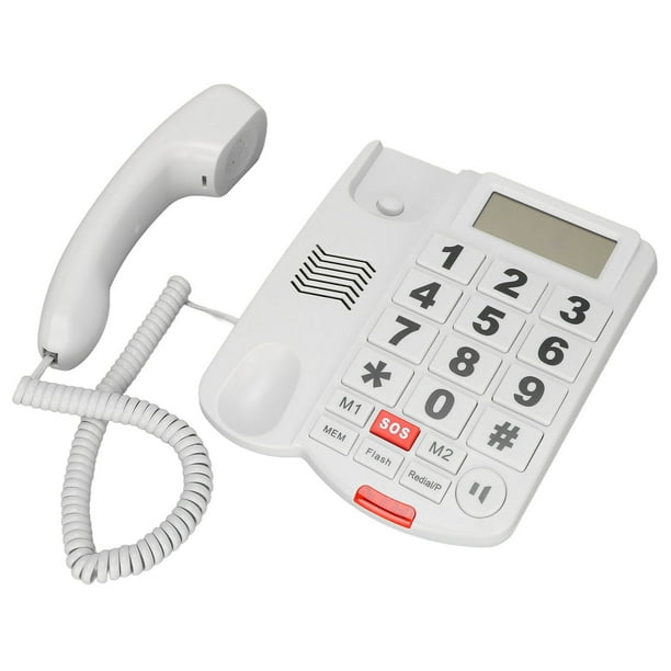 Teléfono Fijo, Botón Grande, Dial Táctil, Multifunción, LD 269SP, Teléfono  Manos Libres para Personas Mayores (Blanco) : : Electrónica