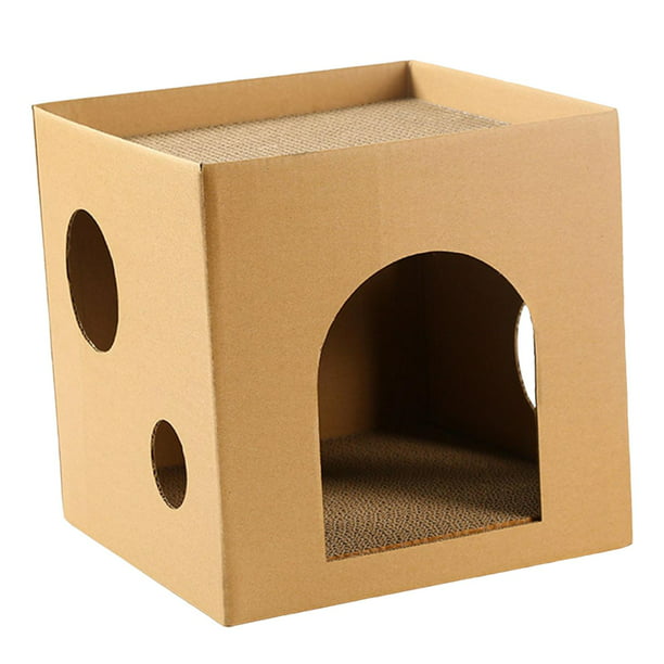 Casa de cartón para gatos, rascador para gatos, para gatos de interior,  juguete para rascar gatos, muebles de escondite para gatos para Sunnimix  Cartón Rascador