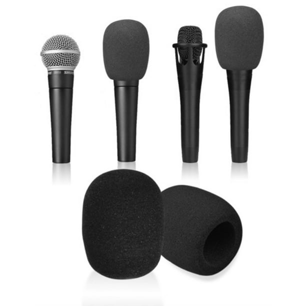 Cubierta de esponja de micrófono no desechable para el hogar, 5 piezas,  cubierta de espuma de micrófono, cubierta de espuma de esponja para  parabrisas