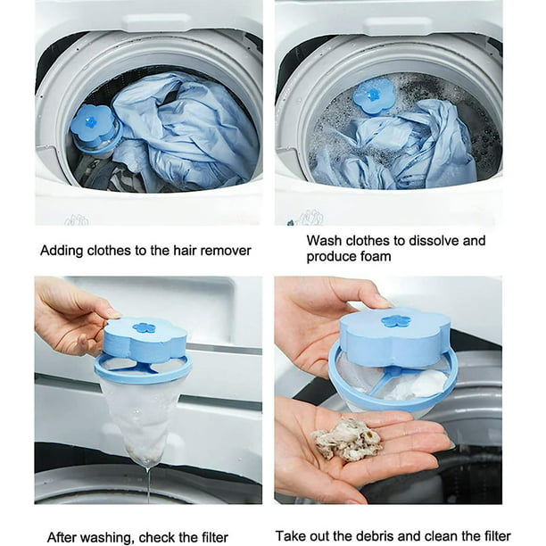  Paquete de 3/6 bolsas de filtro de cabello para lavadora, atrapa  pelusas de mascotas, bolsa reutilizable para eliminar pelos de mascotas,  bolsa para quitar pelusas en lavadora para lavandería, ropa de