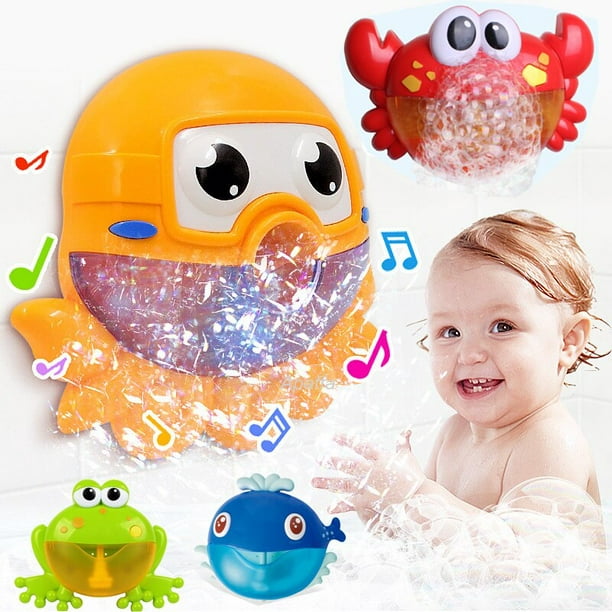 Juguetes de baño para bebés, máquina de burbujas, cangrejo, Rana, música,  juguete de baño para niños, bañera, jabón automático, juguete de baño para  niños Gong Bohan LED