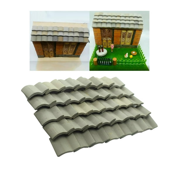 Mini ladrillos de techo 1/12 casa de muñecas decoración modelo