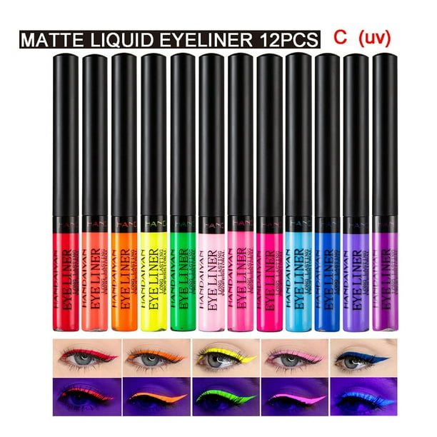 Maquillaje delineador de ojos fácil de colorear, suave y colorido para  fiestas, festivales, niñas de Navidad. B jinwen Delineadores de ojos  líquidos