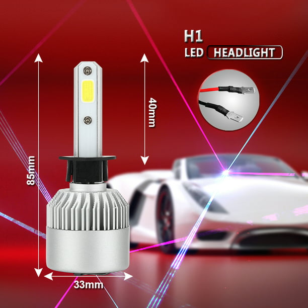 2 uds bombilla de faro LED H7 H1 H3 bombilla de luz antiniebla 9000LM 72W  6500K (H1) Likrtyny Accesorios para autos y motos