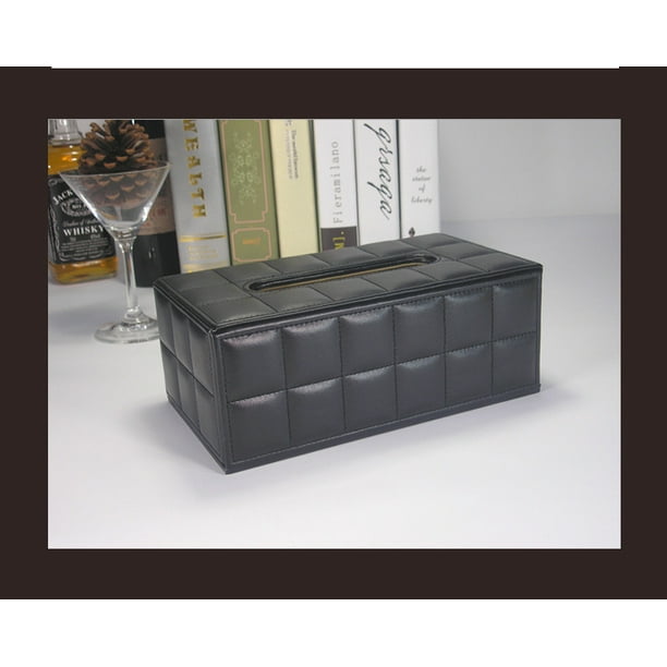 Caja para pañuelos rectangular negra