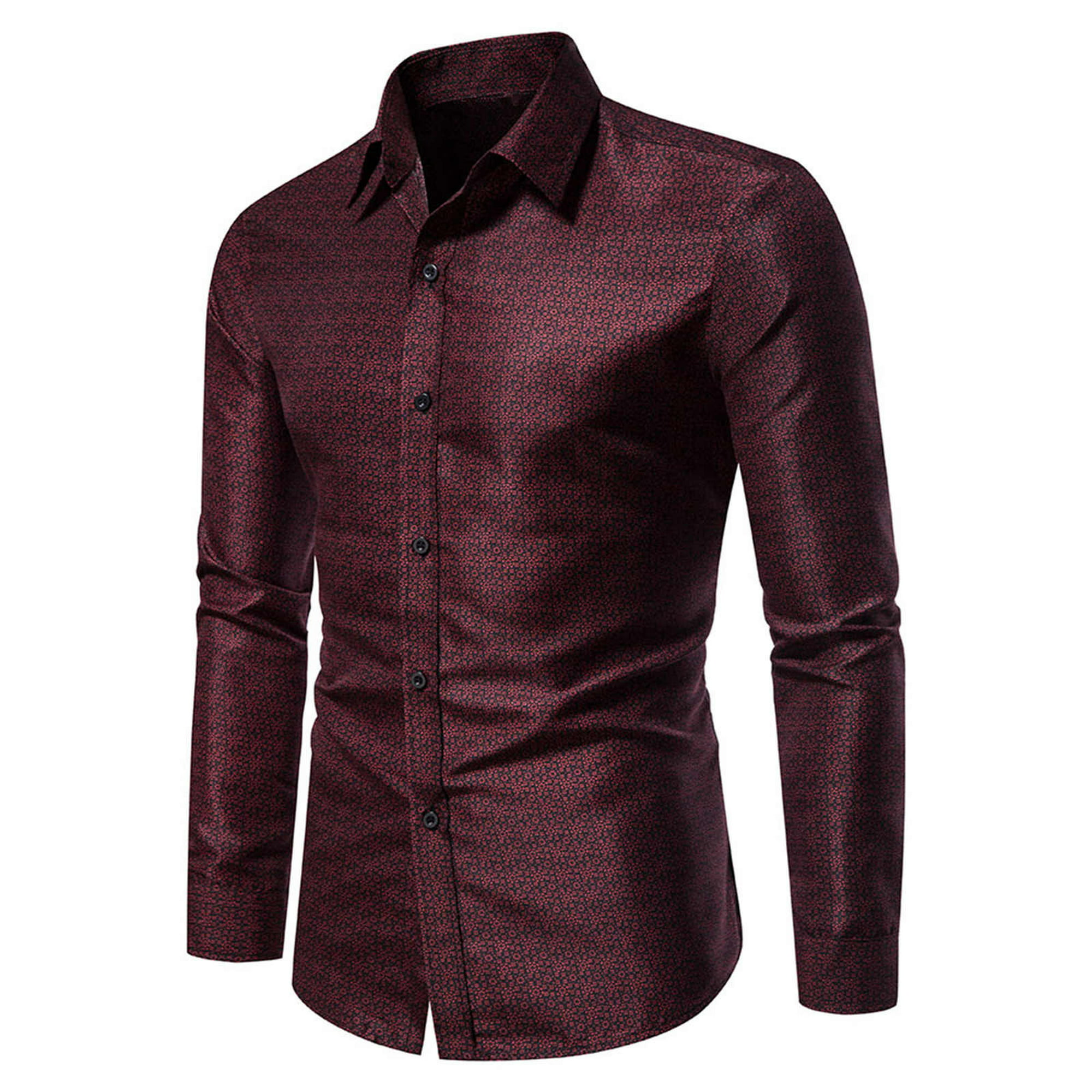 Camisa de manga larga con solapa de botones sueltos sin planchar para hombre Pompotops oipoqjl46836 | Walmart en línea
