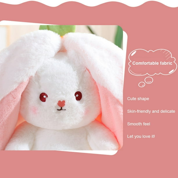  QHZXGH Animal de peluche de conejo, de 11.81 pulgadas, bonito  conejo de dibujos animados, muñeco esponjoso, regalo de cumpleaños para  adultos y niños (11.81 pulgadas, orejas lopy, marrón) : Juguetes y Juegos