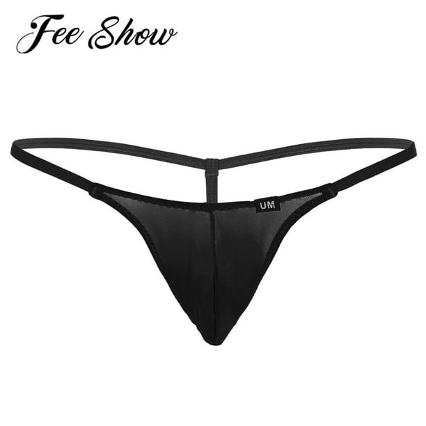 Mens G-String Thong Bikini Briefs Underwear Male Gay See Through Mesh Sheer  Mini Lingerie Bulge Pouch Sissy Panties Man SwimwearL Gong Bohan LED