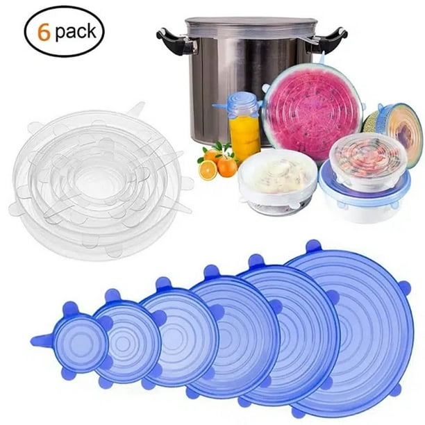 Tapas Silicona Elasticas Para Cocina Reutilizables Pack 6