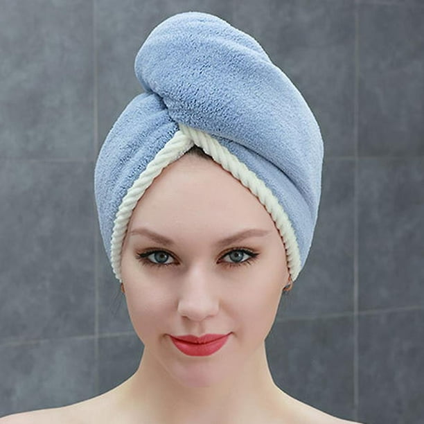 Gorro de cabello seco, toalla de secado rápido del cabello, turbante de  pelo súper absorbente de secado rápido, turbante de baño de microfibra