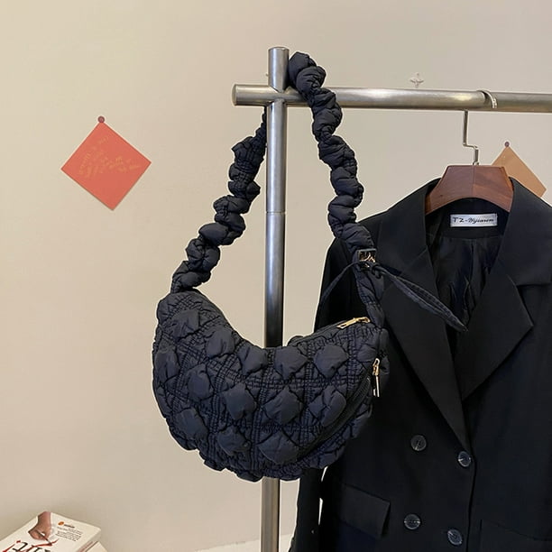 Bolsas de Hobo para mujer, Bolso de pecho de ocio acolchada coreana, bolso  de mano (gris)