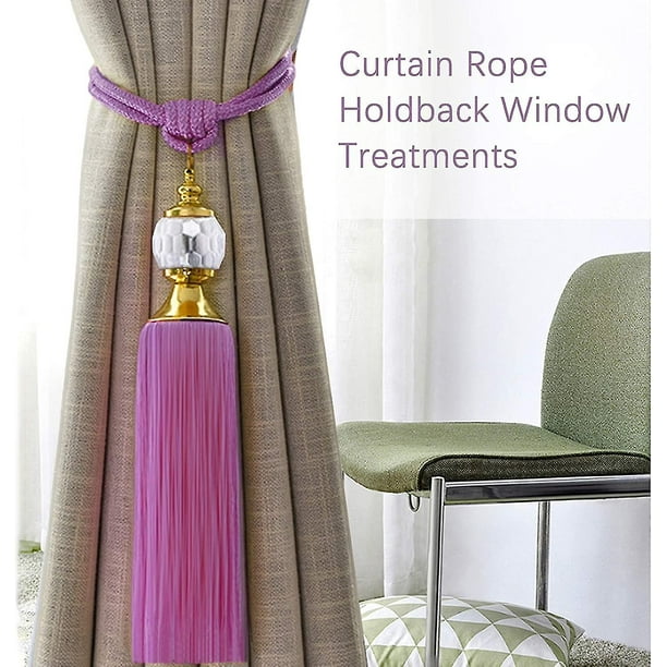 Alzapaños de cortina para cortinas, alzapaños de cuerda con borlas
