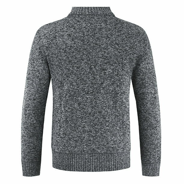 Cárdigan de suéter con cremallera a la moda para hombre, cuello alto,  tejido de manga larga Fridja po4648
