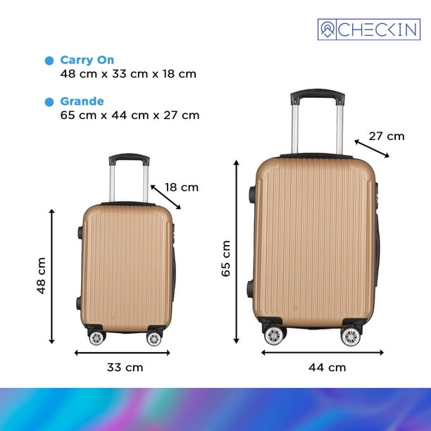 Check In - Set 2 Maletas de Viaje, Capacidad de 10 kg y 25 kg amarillo  Check. In .