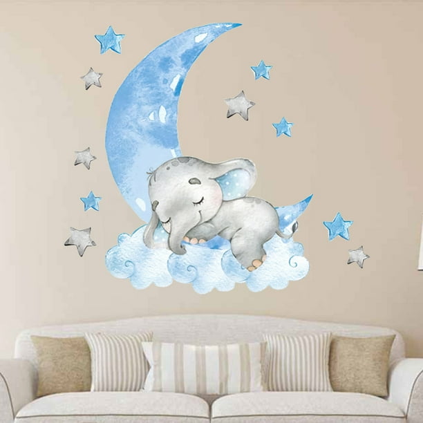 Un conjunto de pegatinas de pared para niña, pegatinas de mariposas, luna y  nubes, decoración de pared para dormitorio, sala de estar y oficina TUNC