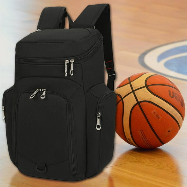 Mochila de baloncesto para portátil, fútbol deportivo con compartimento  para balones, color negro