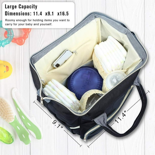 Mochila para pañales, bolsa de pañales de viaje con correas para cochecito,  gran capacidad, impermeable, elegante y multifunción mochila de maternidad