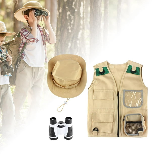 de aventura al aire libre para conjunto de chaleco de carga y sombrero,  disfraz de de patio trasero y disfraz para Sunnimix chaleco safari