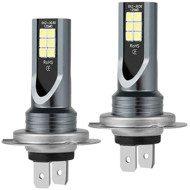 cueclue Pack-2 H7 Bombilla LED antiniebla para automóvil, 12 V, 100 W, haz  alto y bajo, 7500 K 360 ° luces de coche para la mayoría de automóviles