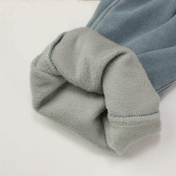 KDF Pantalones de mezclilla con forro polar térmico para mujer, cintura  alta, pantalones de forro polar cálidos para invierno