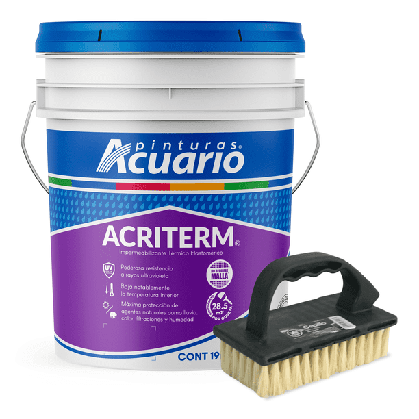 Impermeabilizante Acuario Acriterm 5 Años Rojo Cepillo Ixtle | Walmart ...