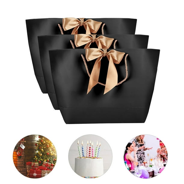 Happyyyami - 4 bolsas de papel de regalo, asas para regalos de cumpleaños,  para joyas, ropa, regalos, fiestas, regalos (azul oscuro)