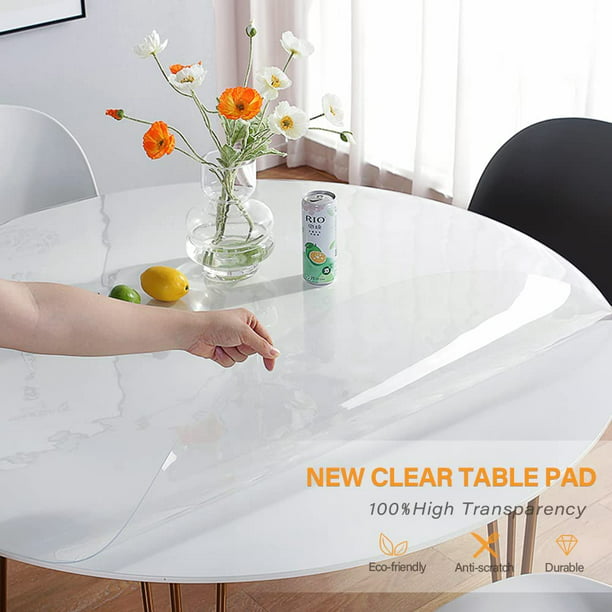 Protector de mesa de madera para muebles, manteles de plástico transparente  lavable, funda protectora para escritorio, vinilo de PVC, protector de